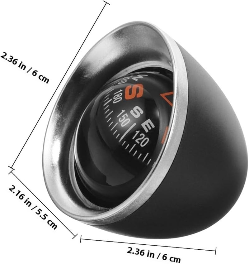 HYTROVE بوصلة سوداء لتثبيت لوحة القيادة في السيارة للطرق الوعرة والدفع الرباعي والعربات المنزلية والملاحة البحرية - Image 2